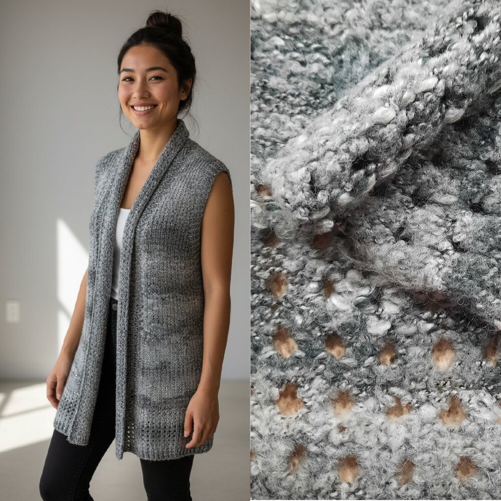 Thick knit sleeveless duster sweater - Jana brand